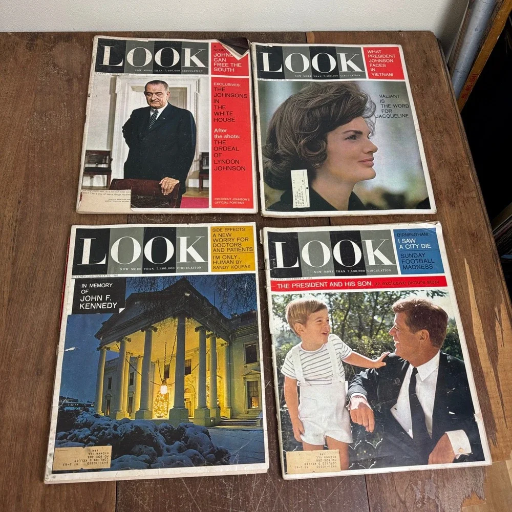 LOOK‎ Magazine Lot Vintage Collectible Memorabilia Historic JFK LBJ Jackie